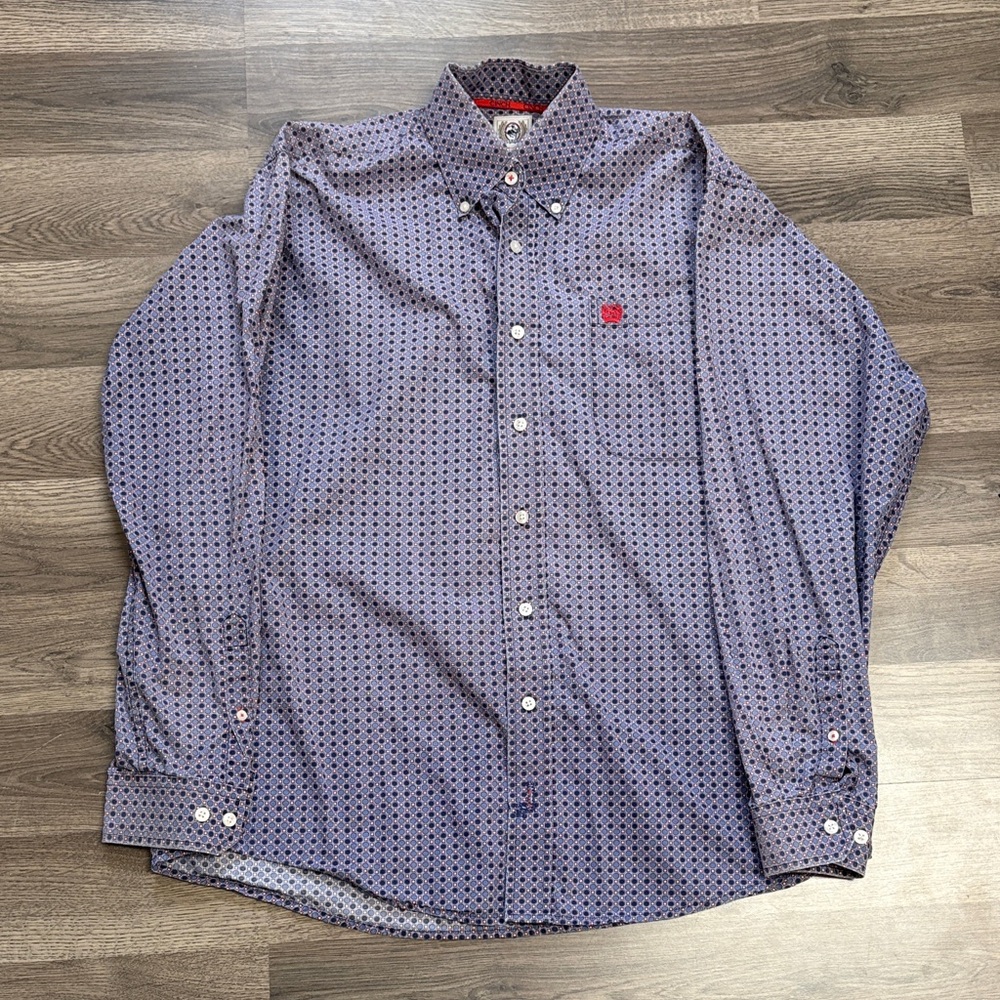 Men's Blue Patterned Shirt